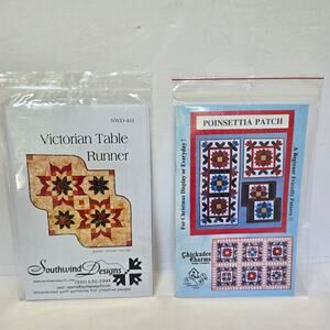 Southwind Designs Victorian Table Runner Chickadee Charms Poinsettia Patch Quilt